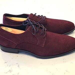 NWOT Men's Stacy Adam's Burgundy Suede Dress Shoes, Sz 10M